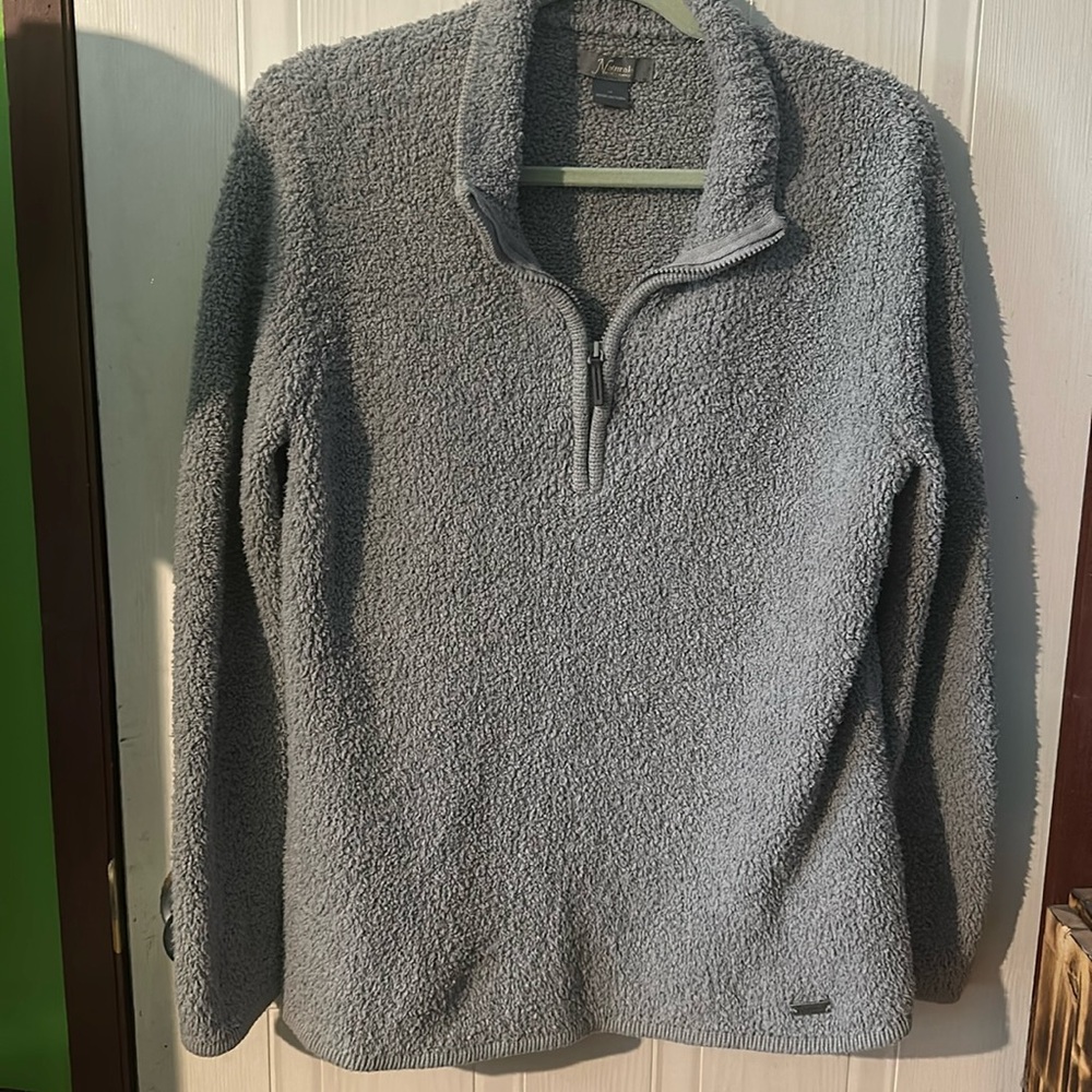 Natural Reflections Fleece Sweater / Sweatshirt Size M Grey Long Sleeve 1/4 Zip
